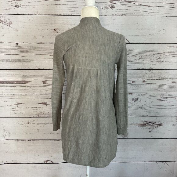 The White Company Cardigan Womens Small Merino Wool Sweater Open Front Taupe - Picture 3 of 8